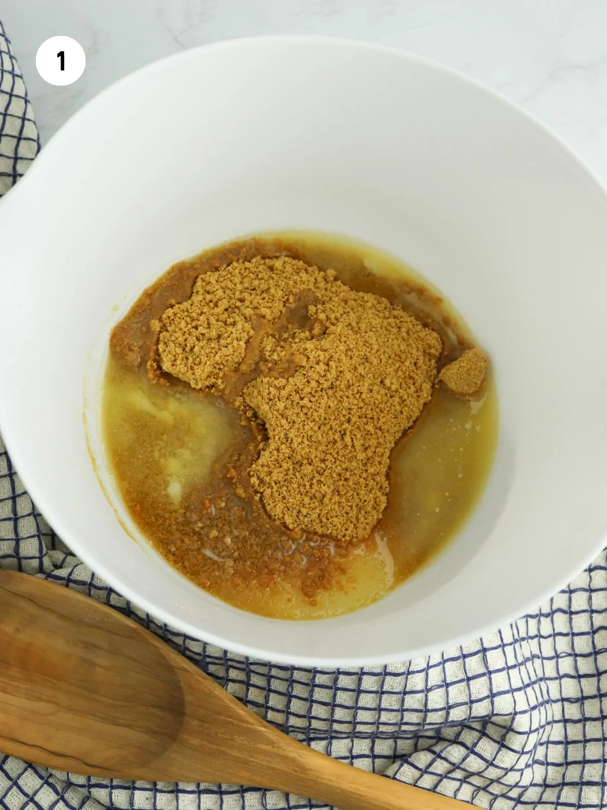 crust ingredients in a white mixing bowl
