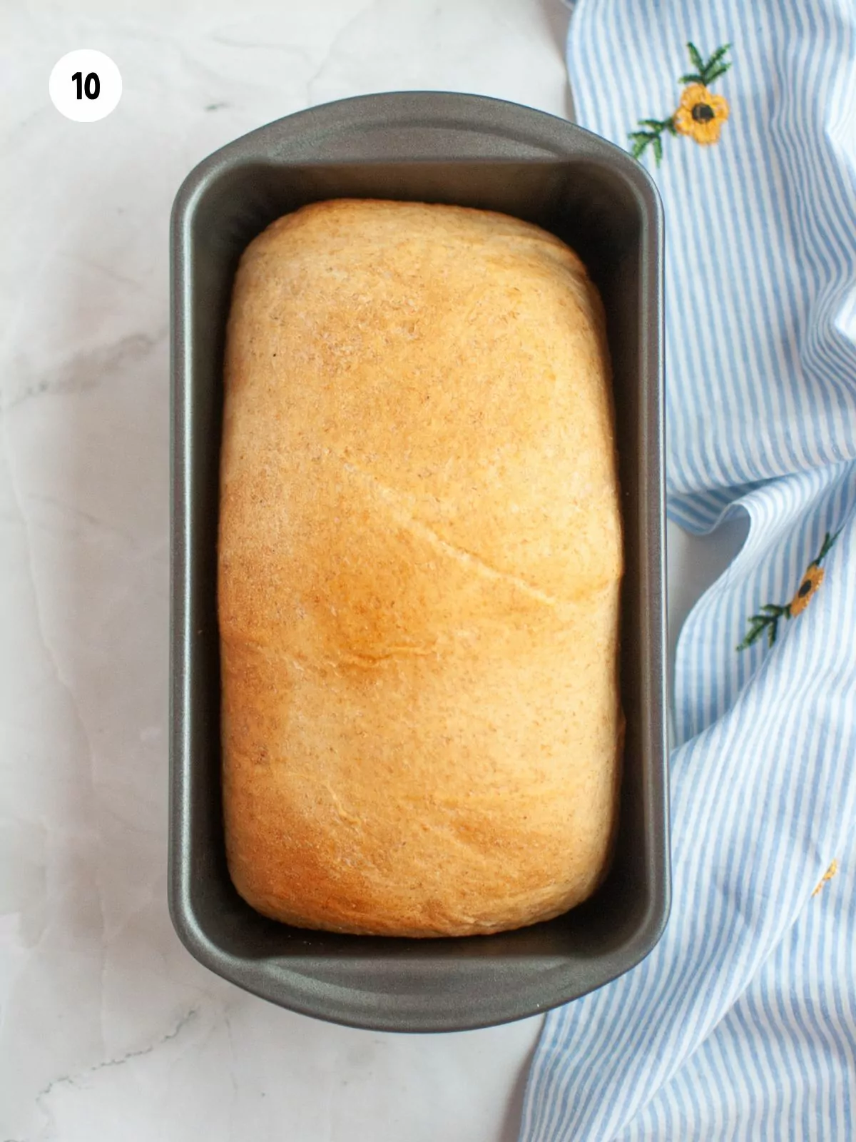baked bread in a loaf pan