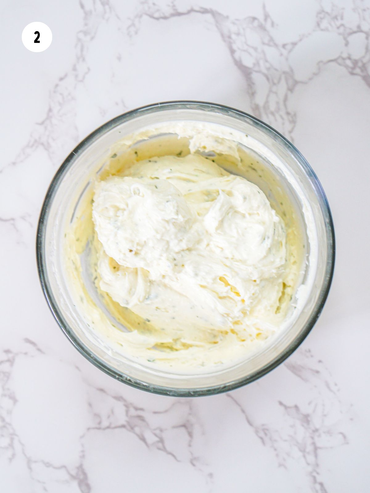 bowl of whipped cream cheese mixed with ranch seasoning