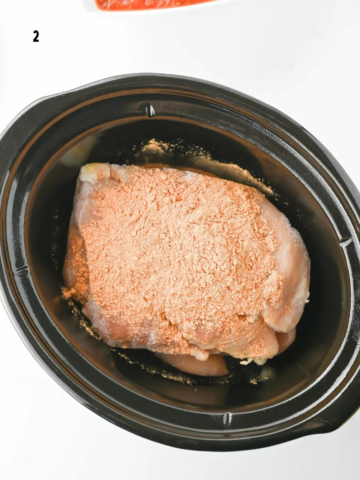 taco seasoning on the chicken breasts