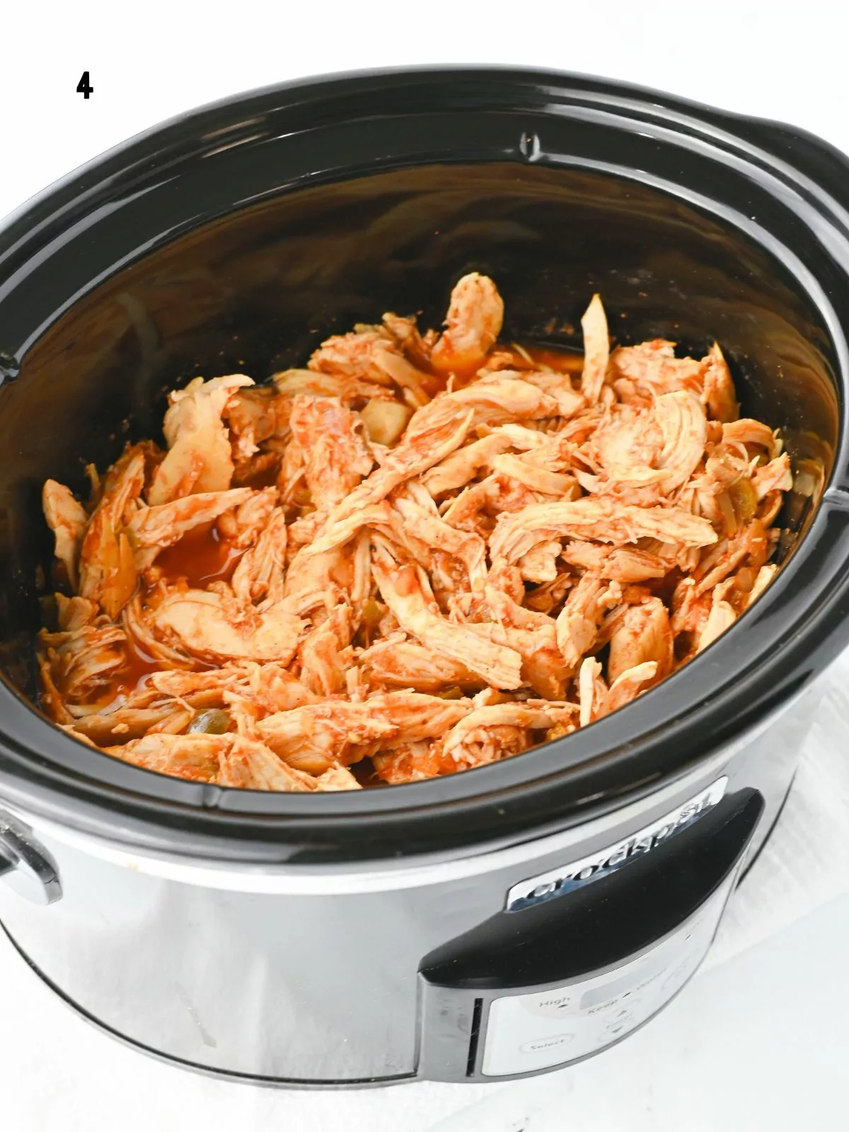 shredded chicken in the slow cooker