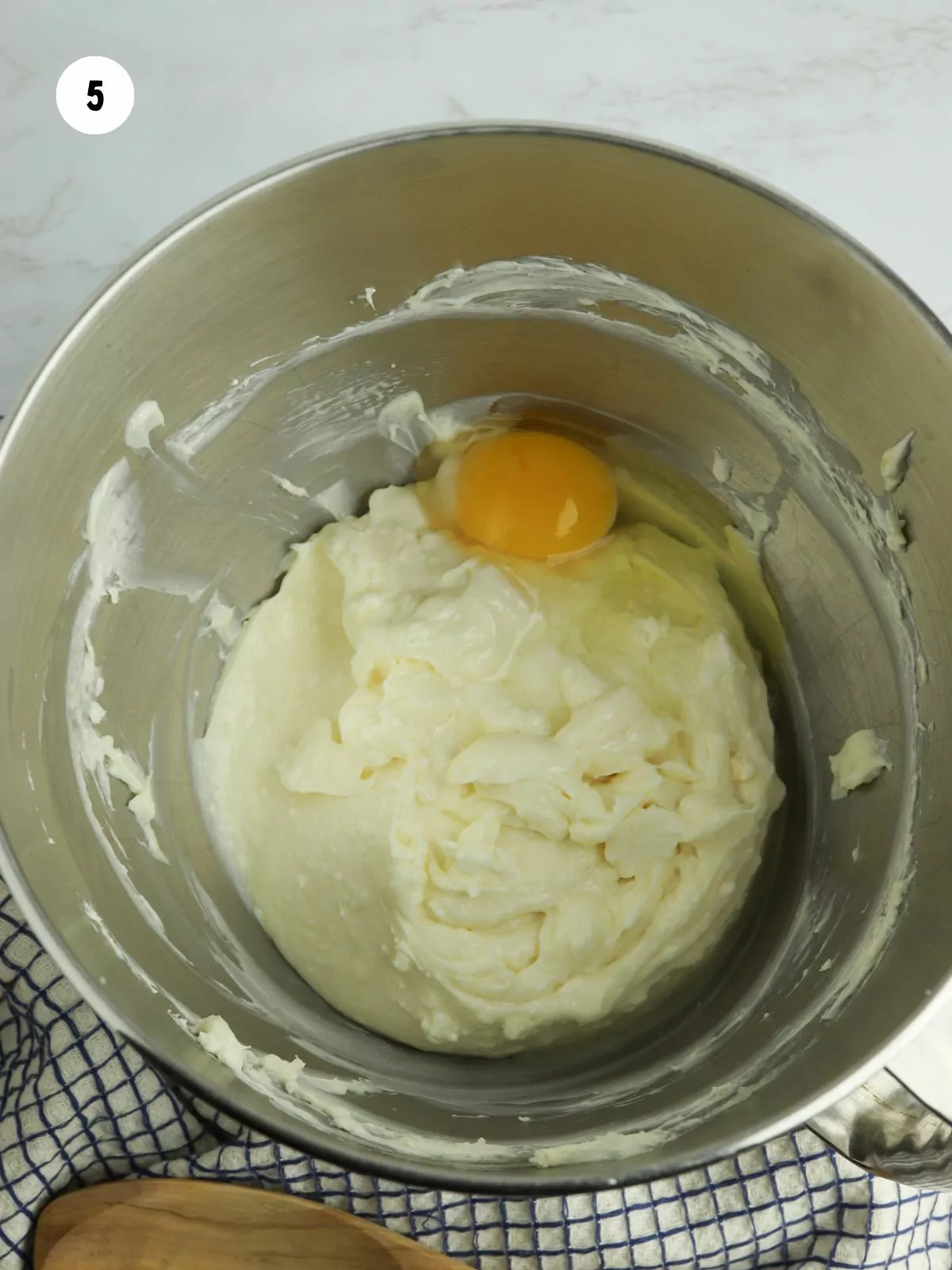 egg added to the mixture
