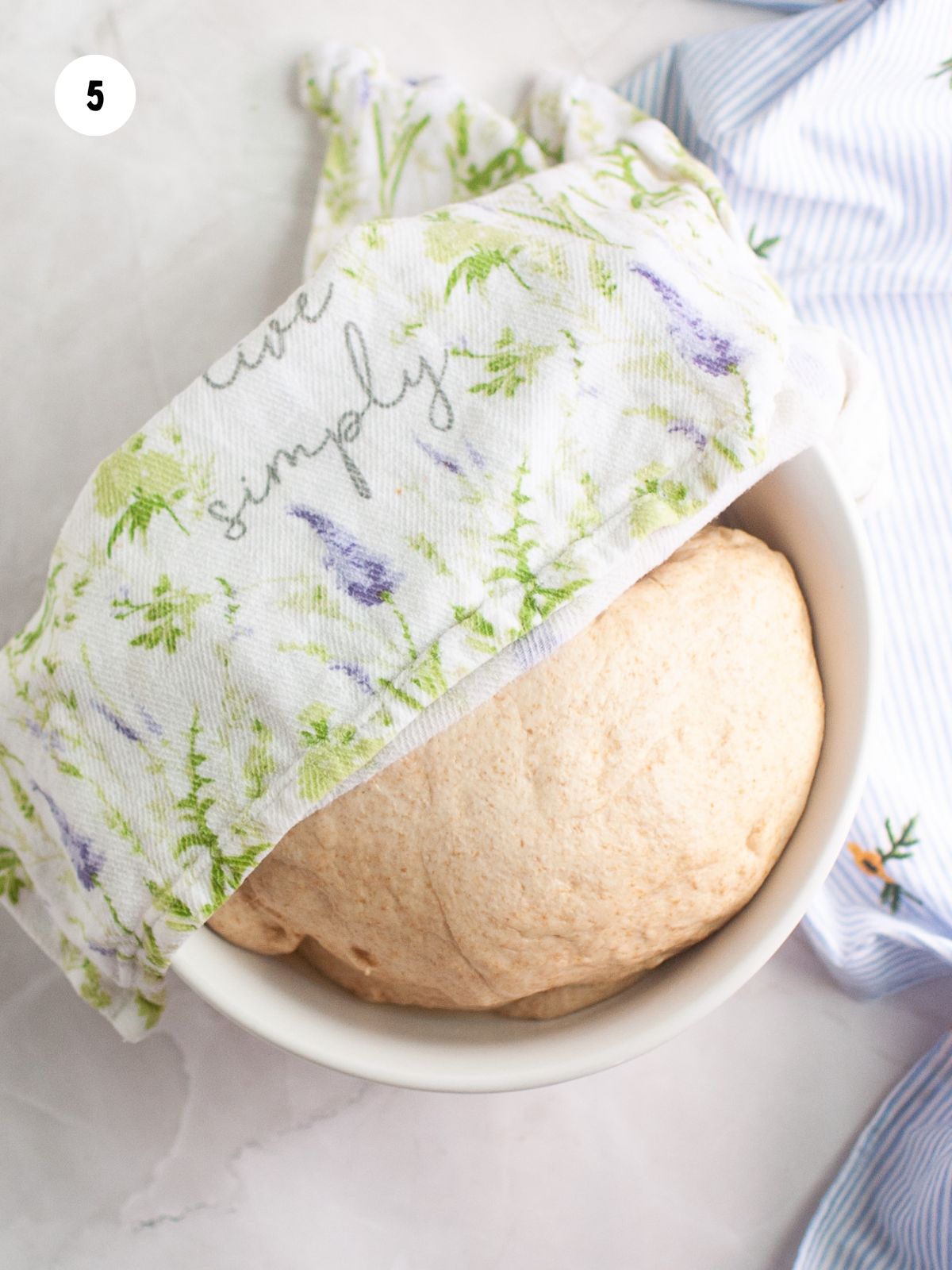 dough risen in bowl