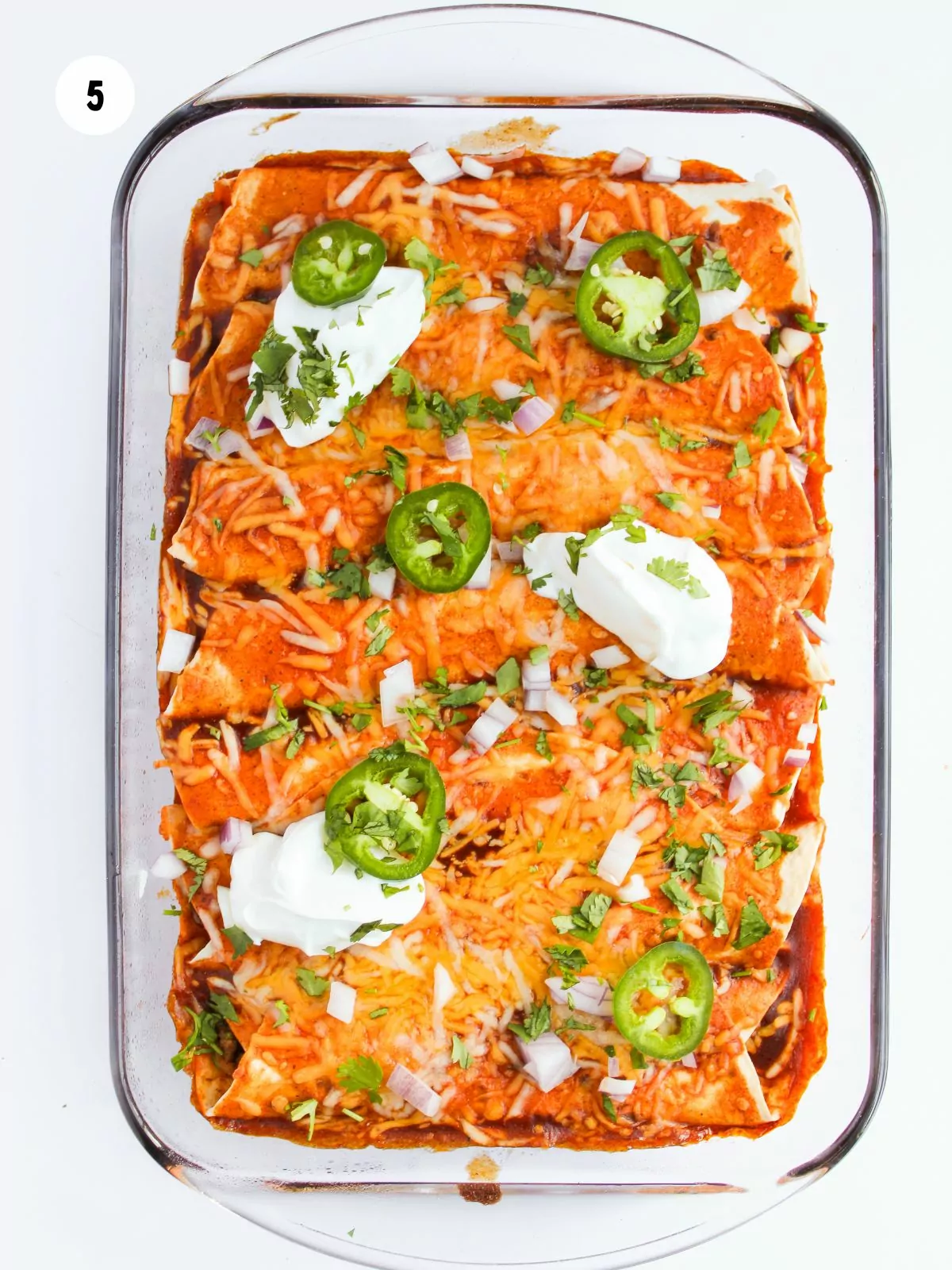 toppings added to beef enchiladas