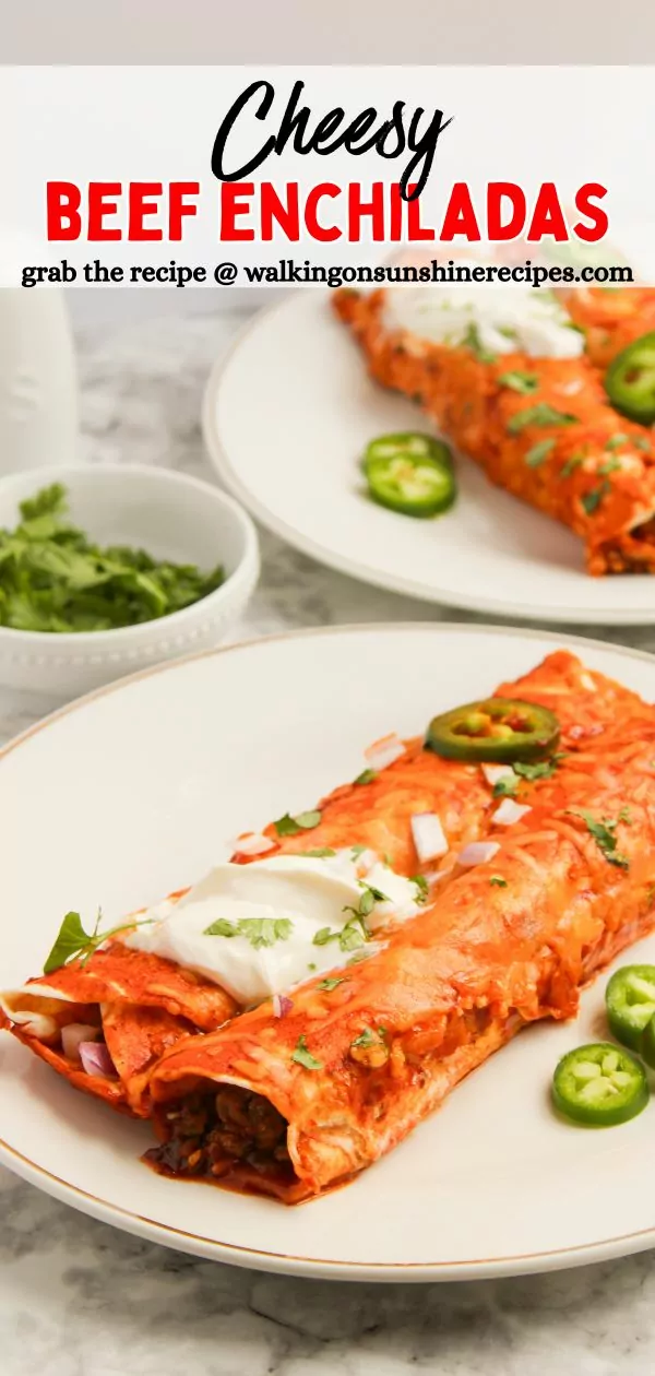 Cheesy Beef Enchiladas Pin