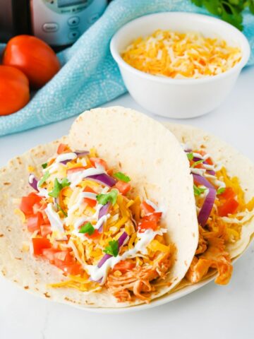 Shredded chicken soft tacos
