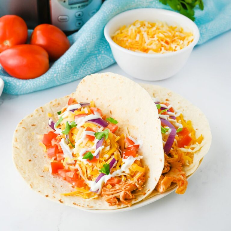 Shredded chicken soft tacos