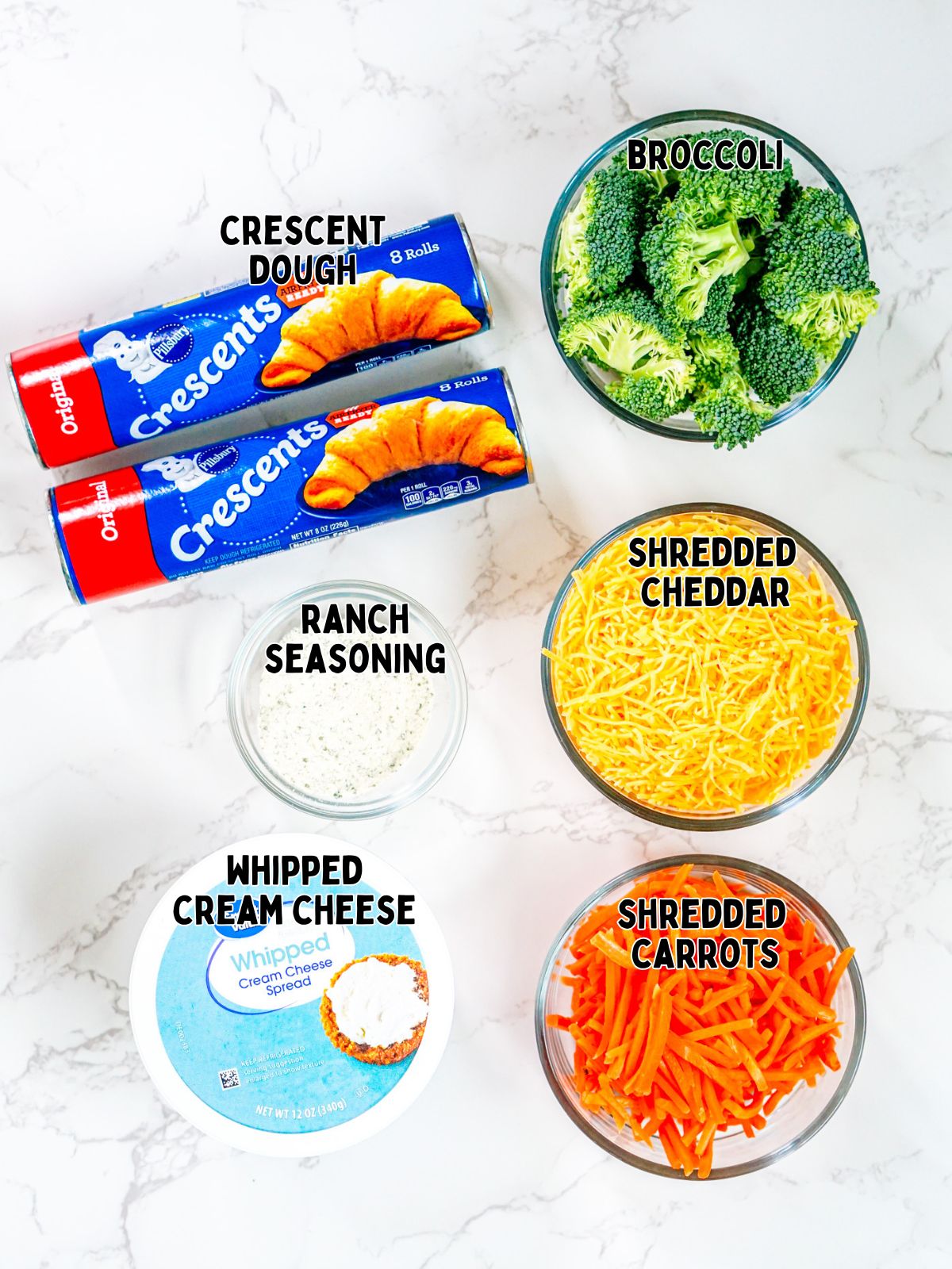 Ingredients for Easter Veggie Pizza