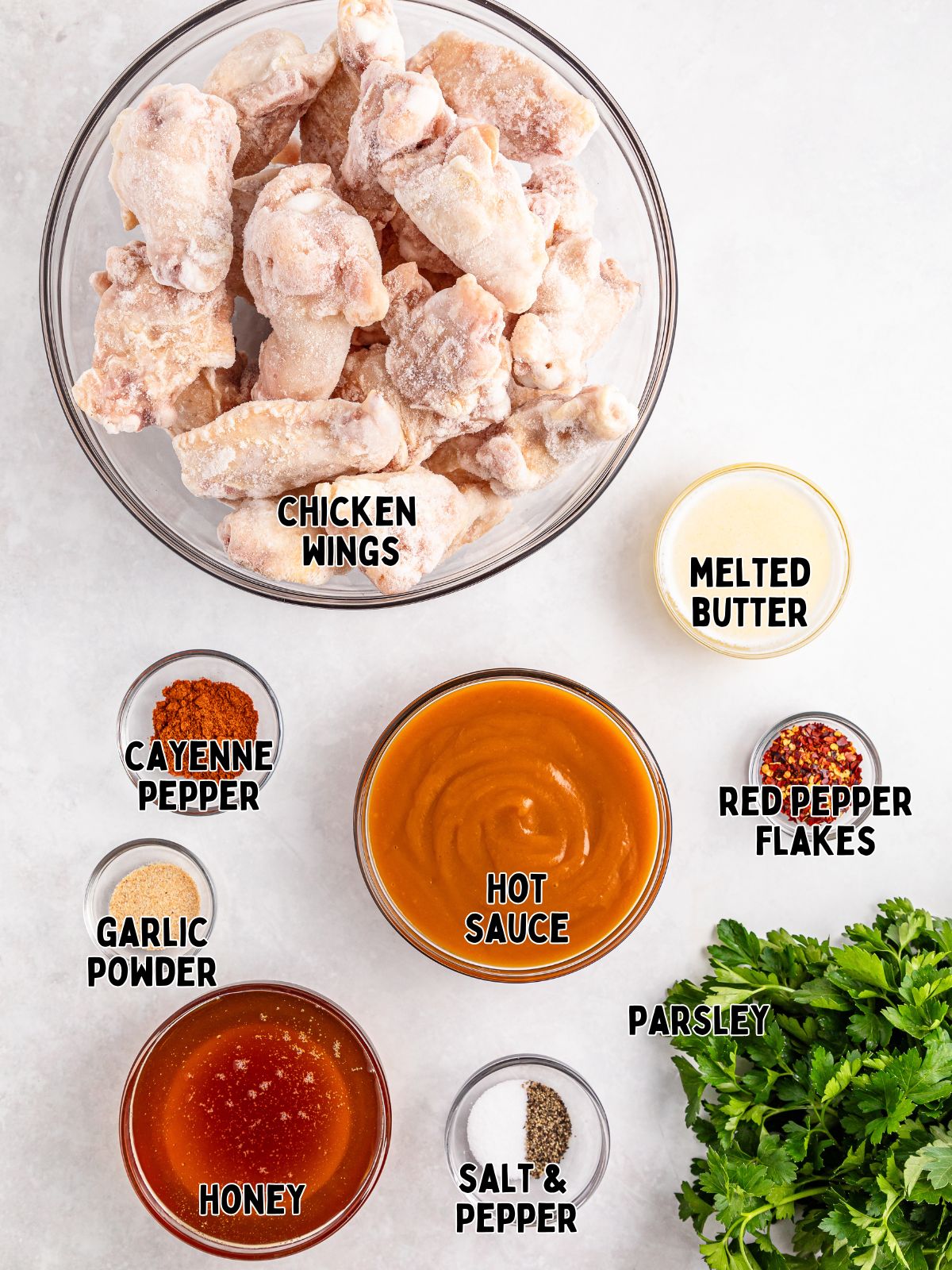 Ingredients for Honey Garlic Wings