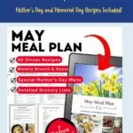 May Meal Plan Pinterest photo with text.