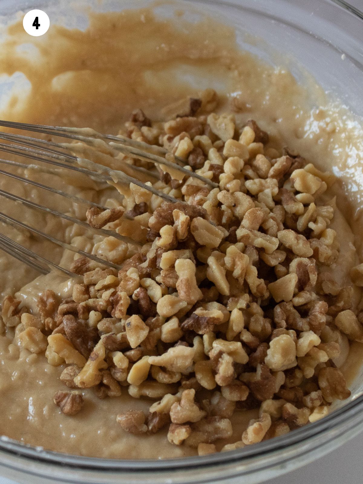 walnuts added to the batter