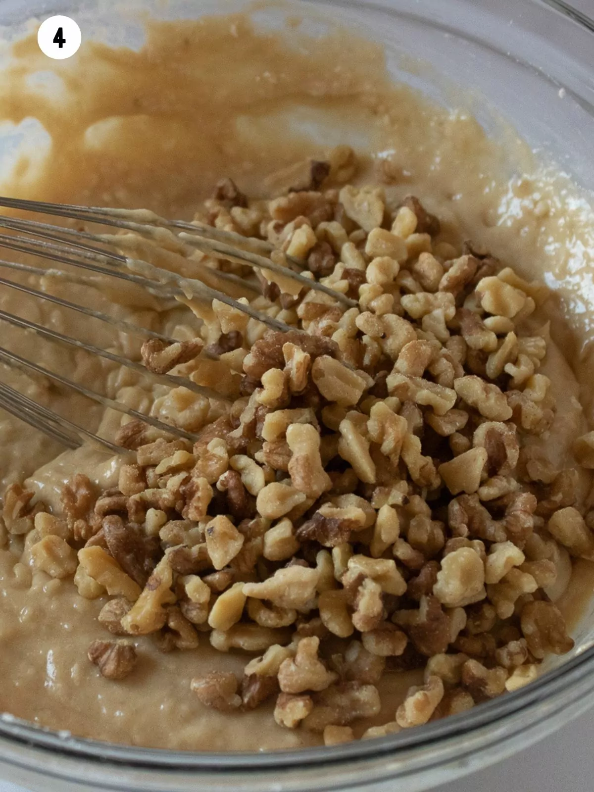 walnuts added to the batter