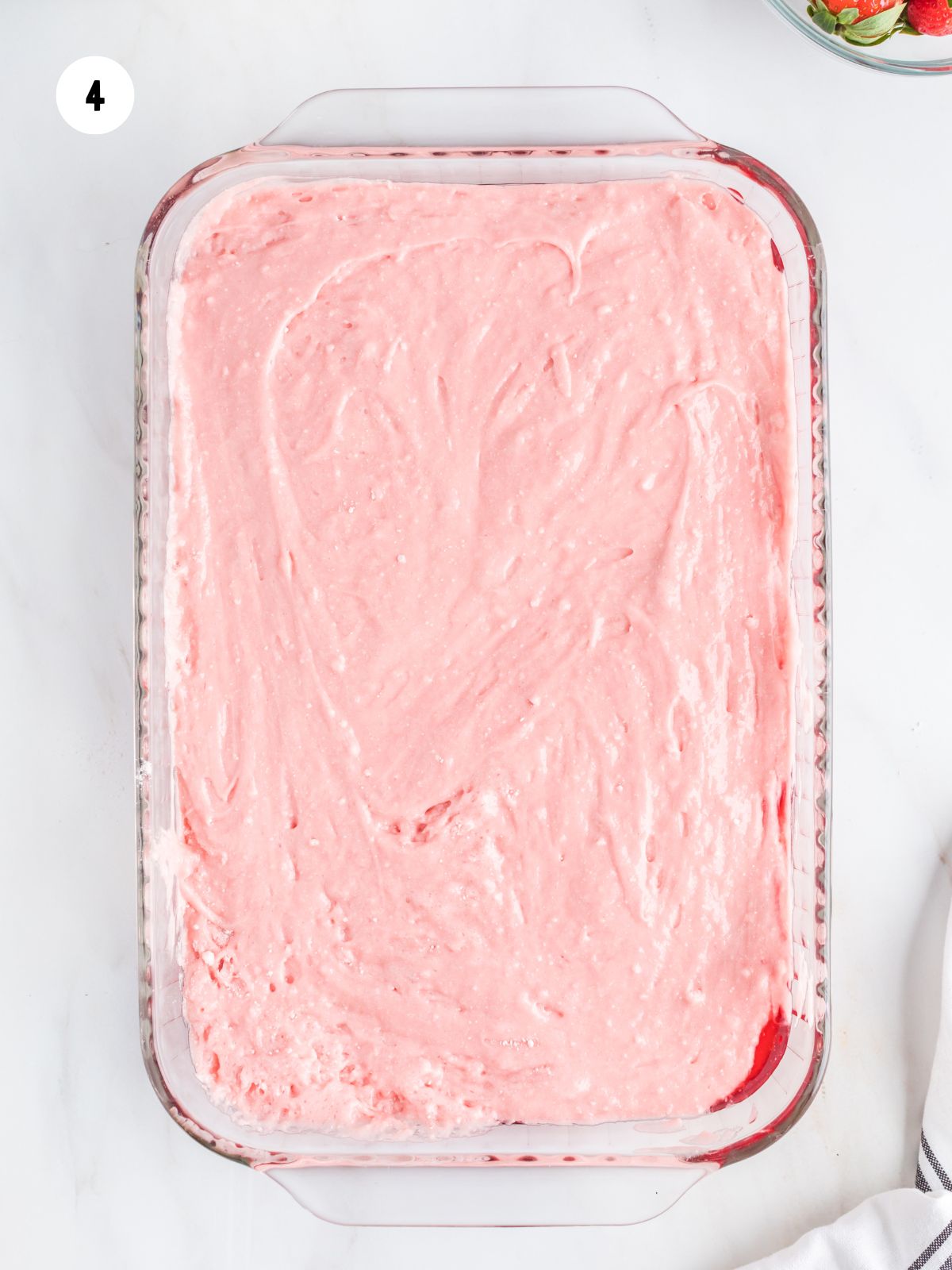 cake mix spread on pie filling