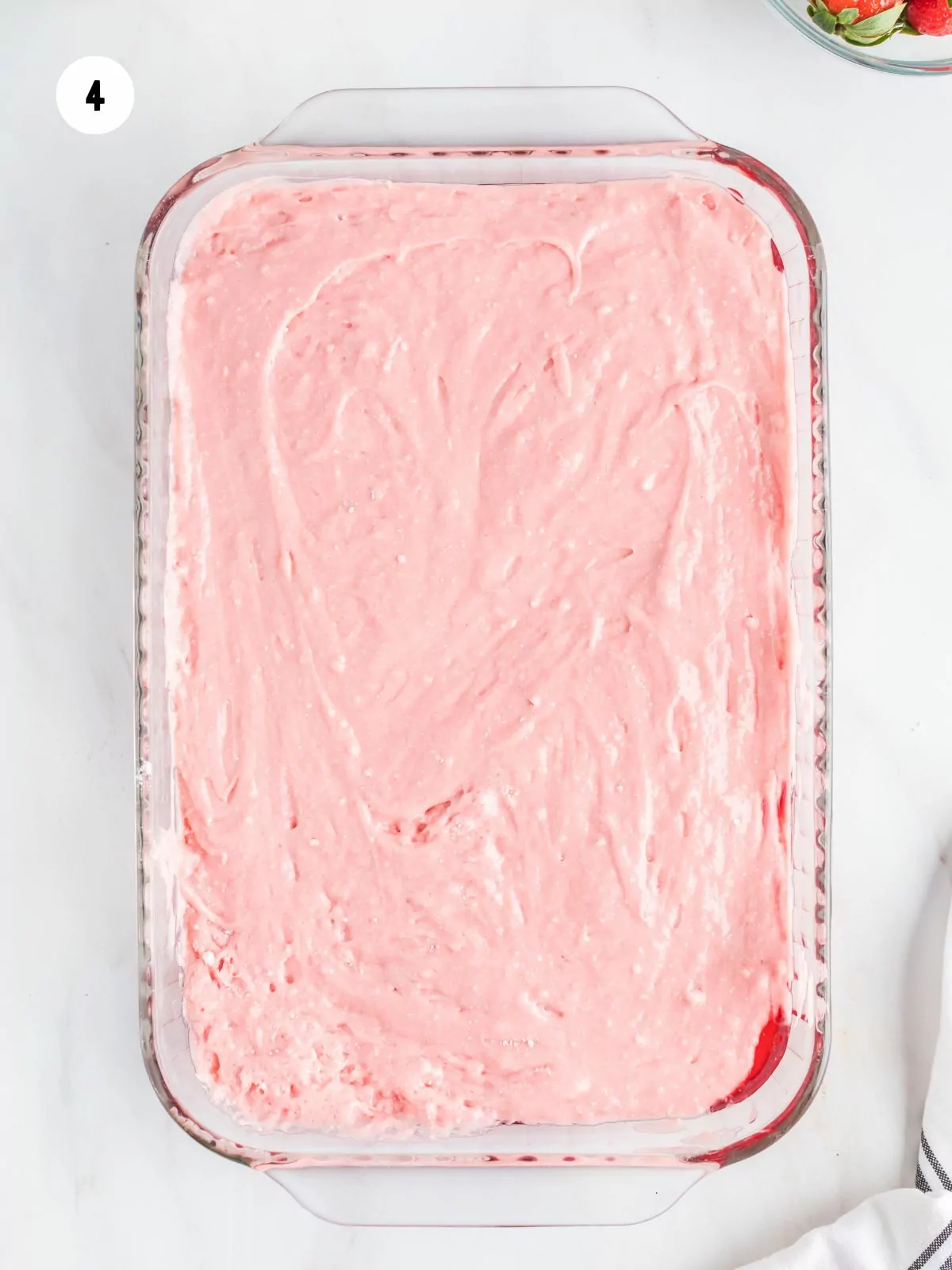 cake mix spread on pie filling