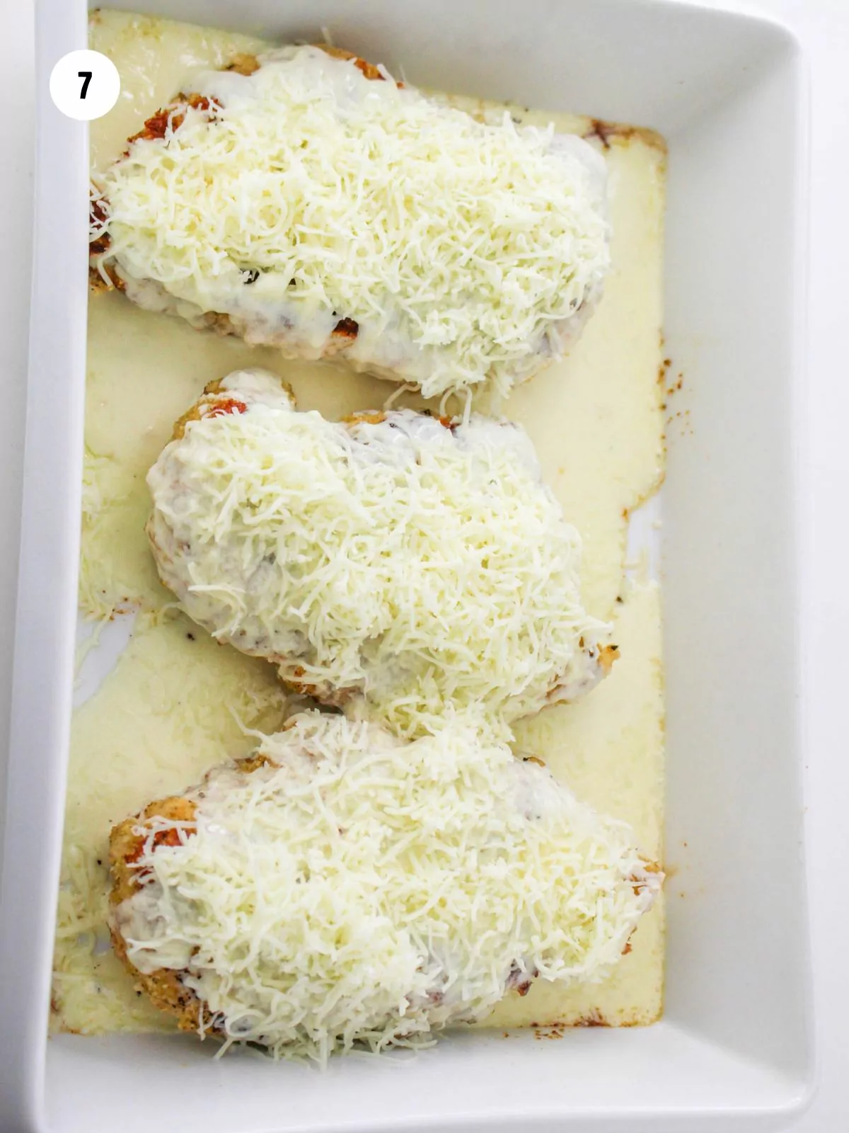 mozzarella cheese added on top of the chicken and alfredo