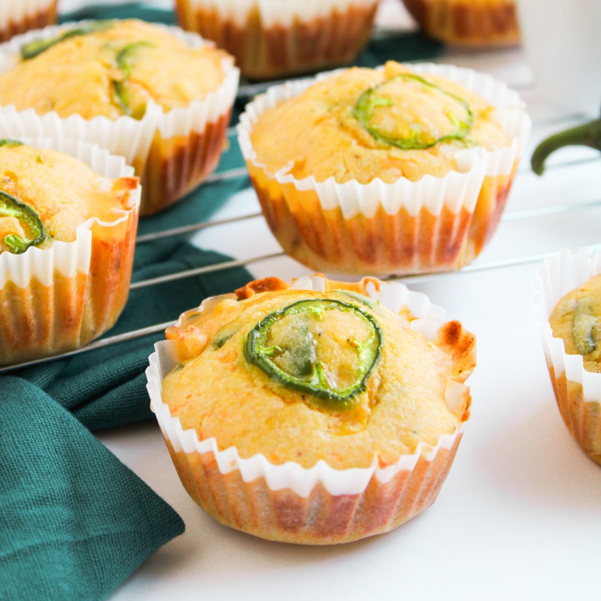 corn muffins with jalapeno slices