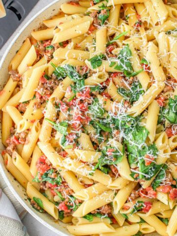 One-Pot Creamy Sausage Pasta with Spinach