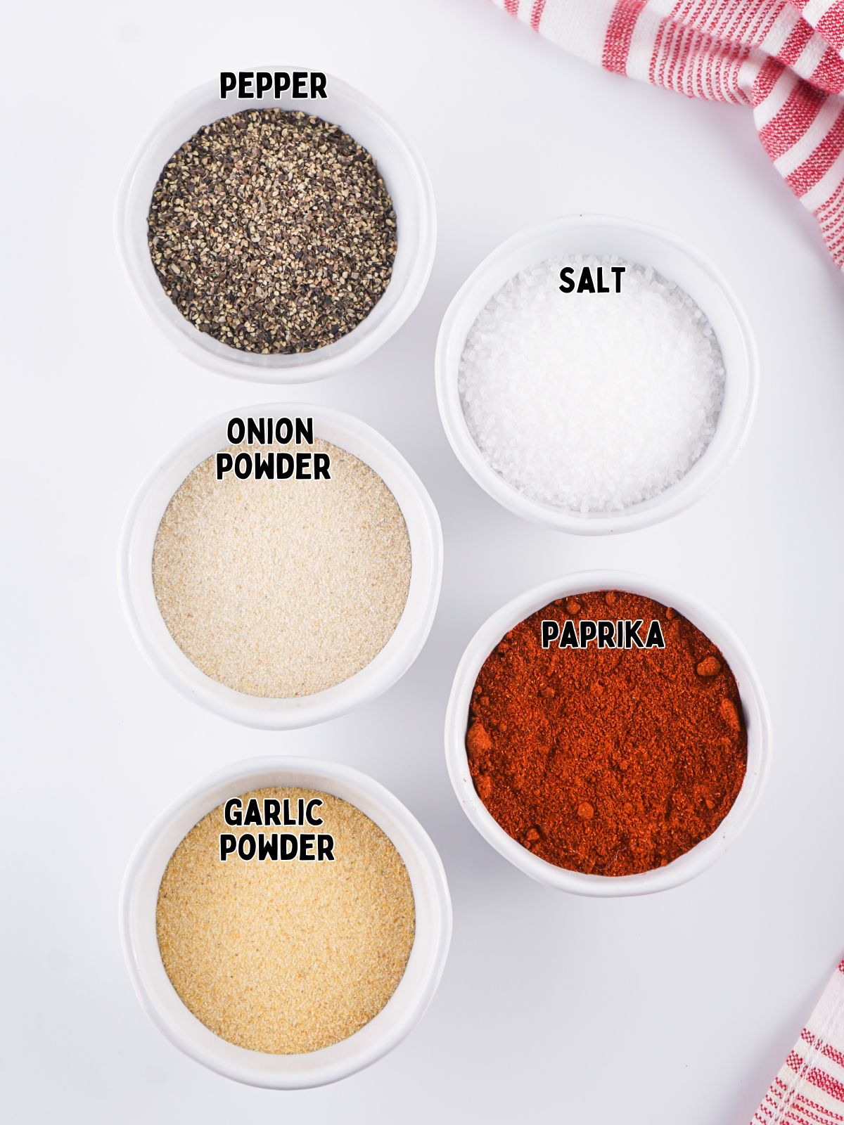 Ingredients for BBQ Seasoning Mix