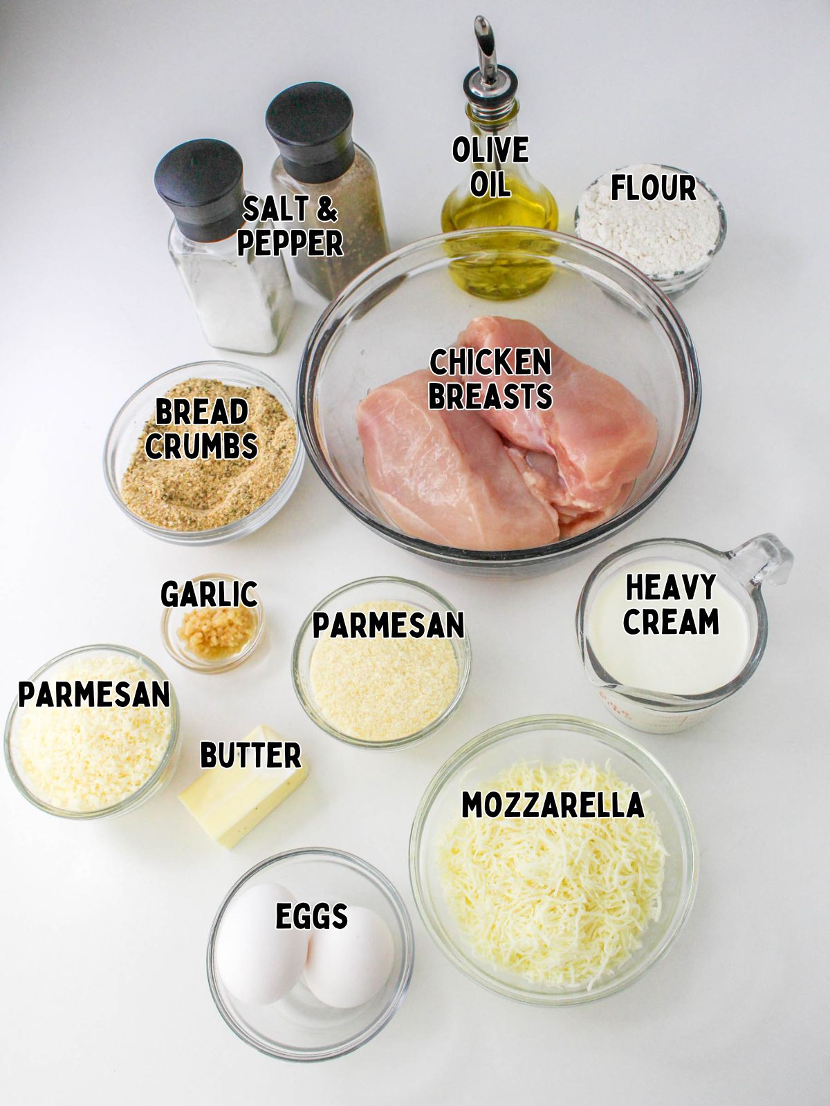 Ingredients for Baked Chicken Cutlet Alfredo