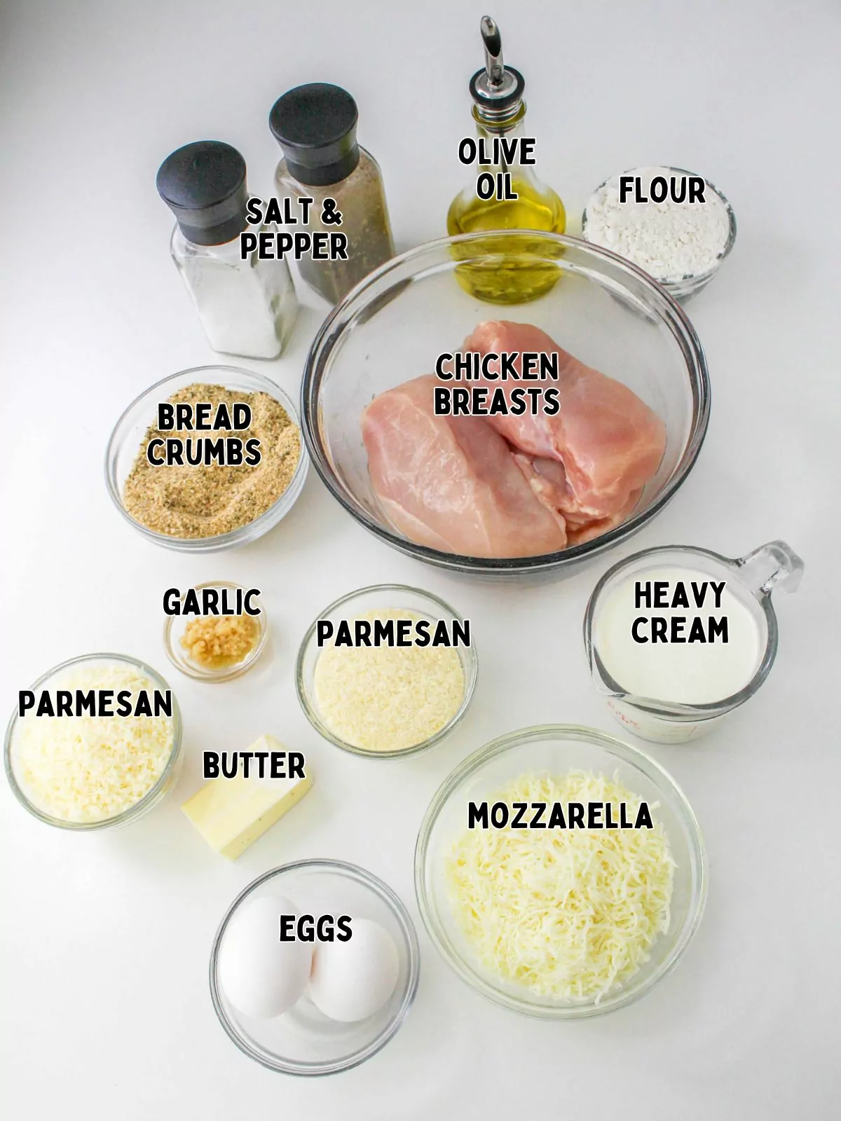 Ingredients for Baked Chicken Cutlet Alfredo