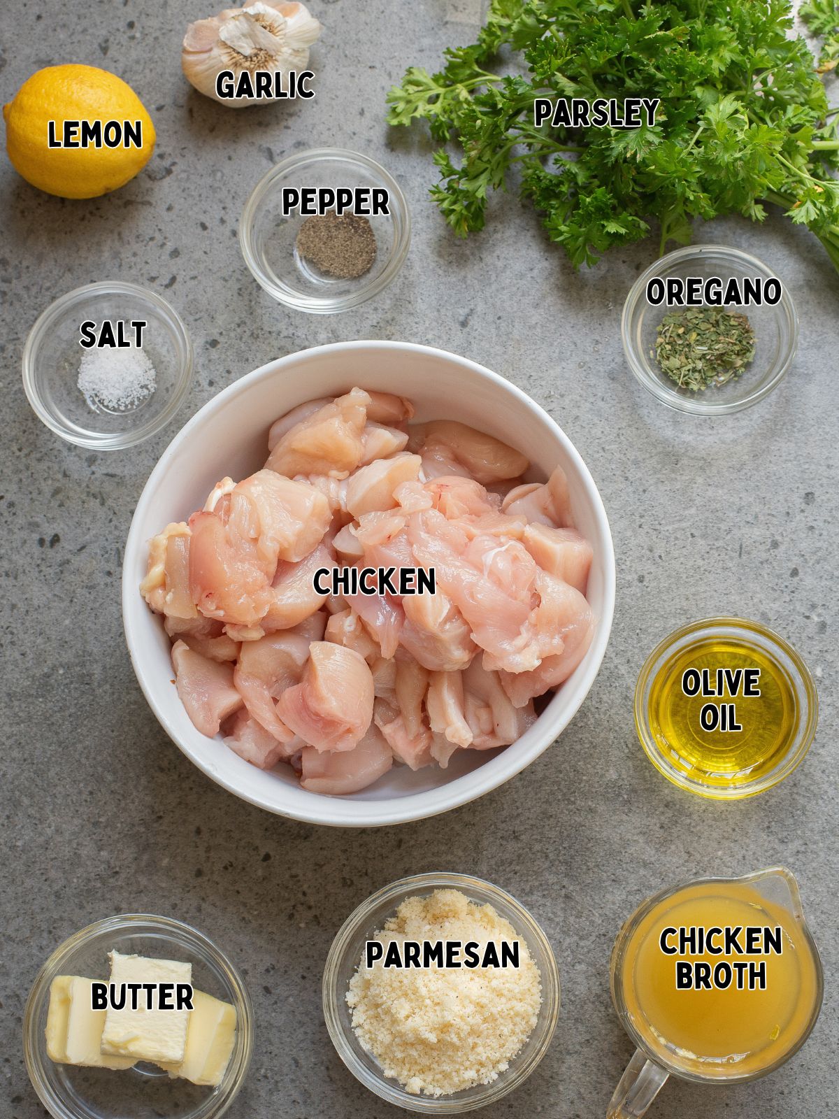 Ingredients for Garlic Chicken Bites