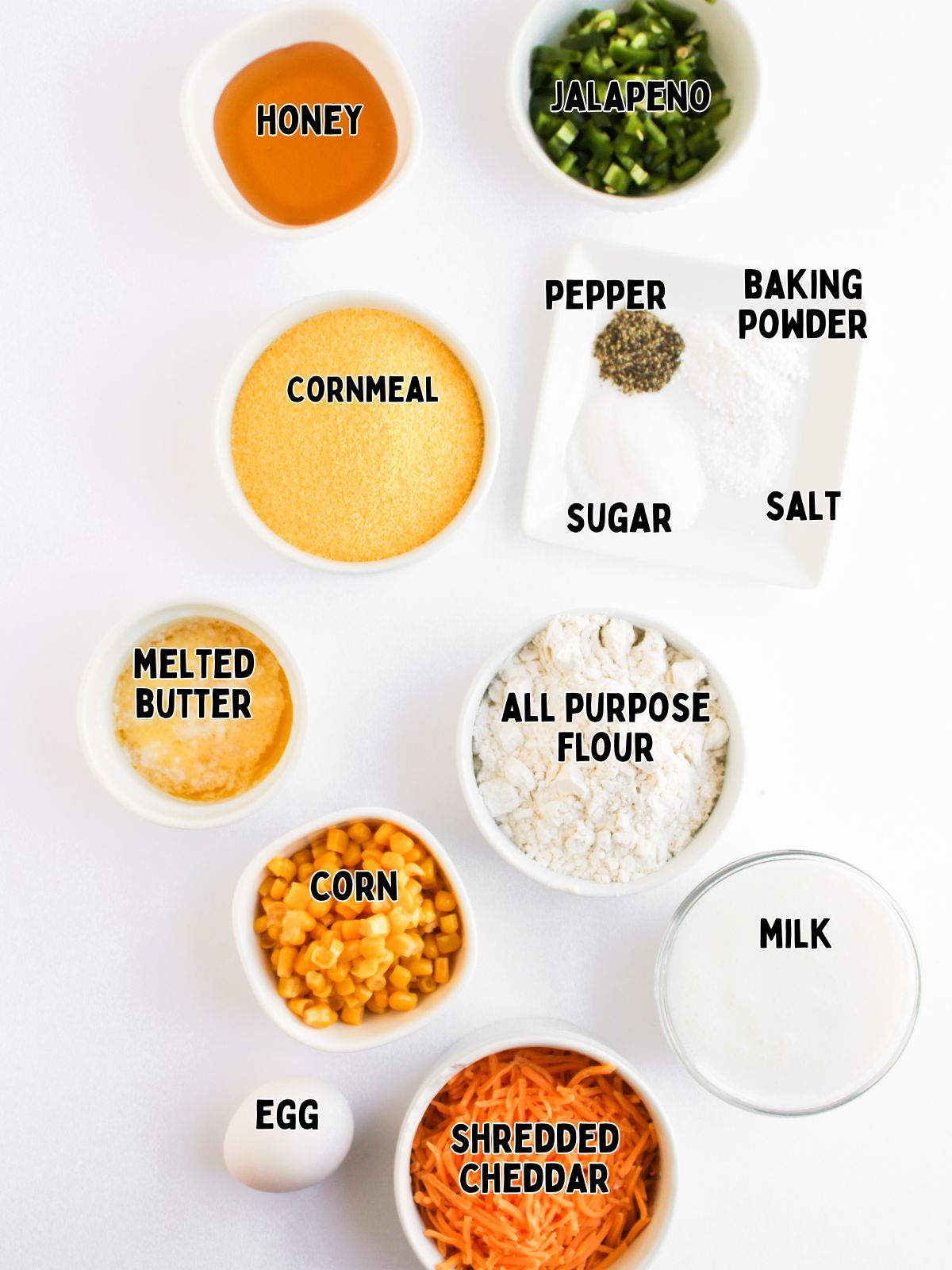 Ingredients for Jalapeno Corn Muffins Recipe