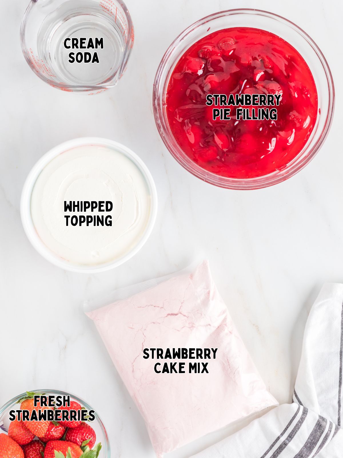 Ingredients for Strawberry Dump Cake