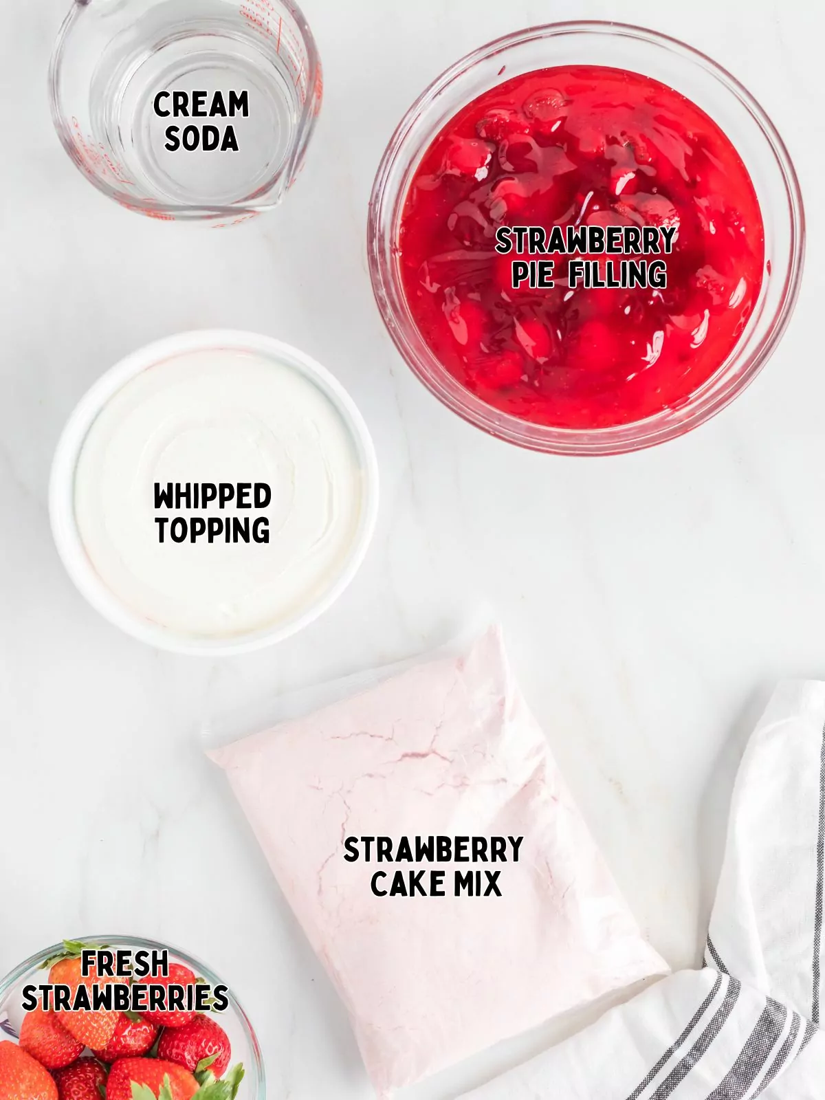 Ingredients for Strawberry Dump Cake