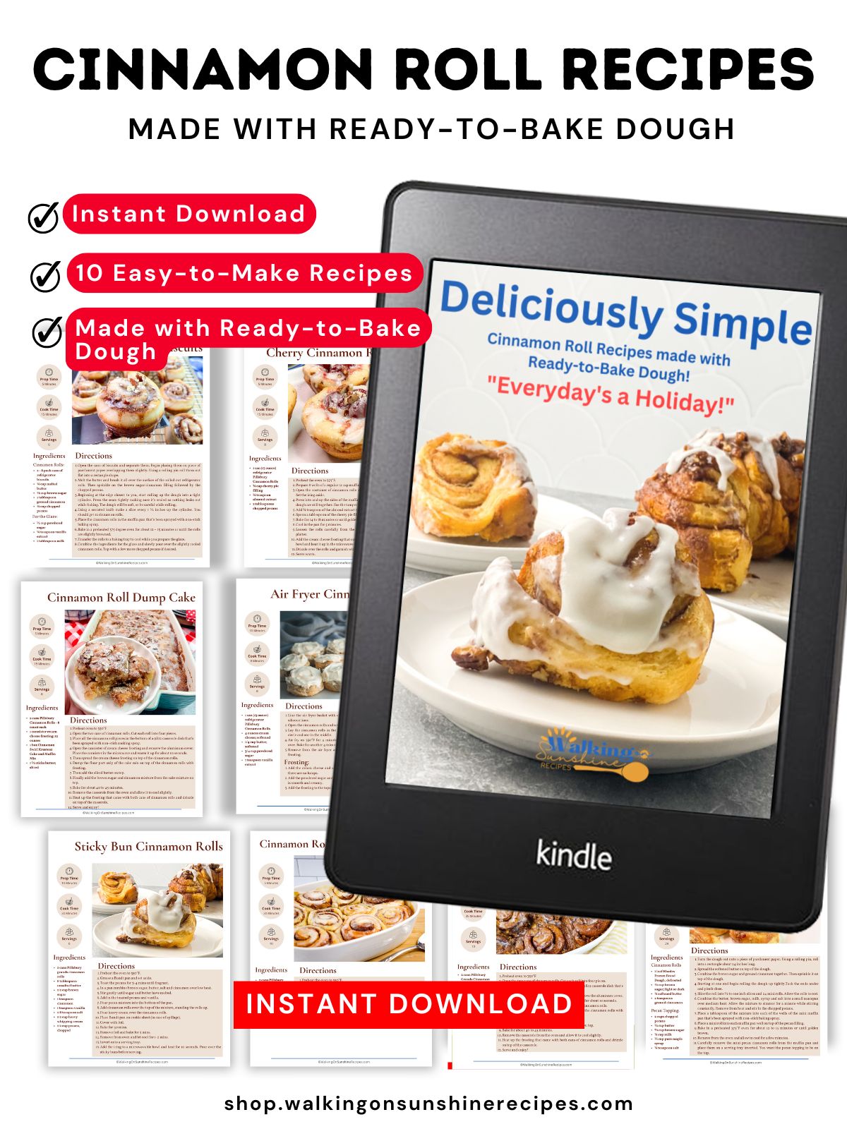 promo for cinnamon rolls ebook.