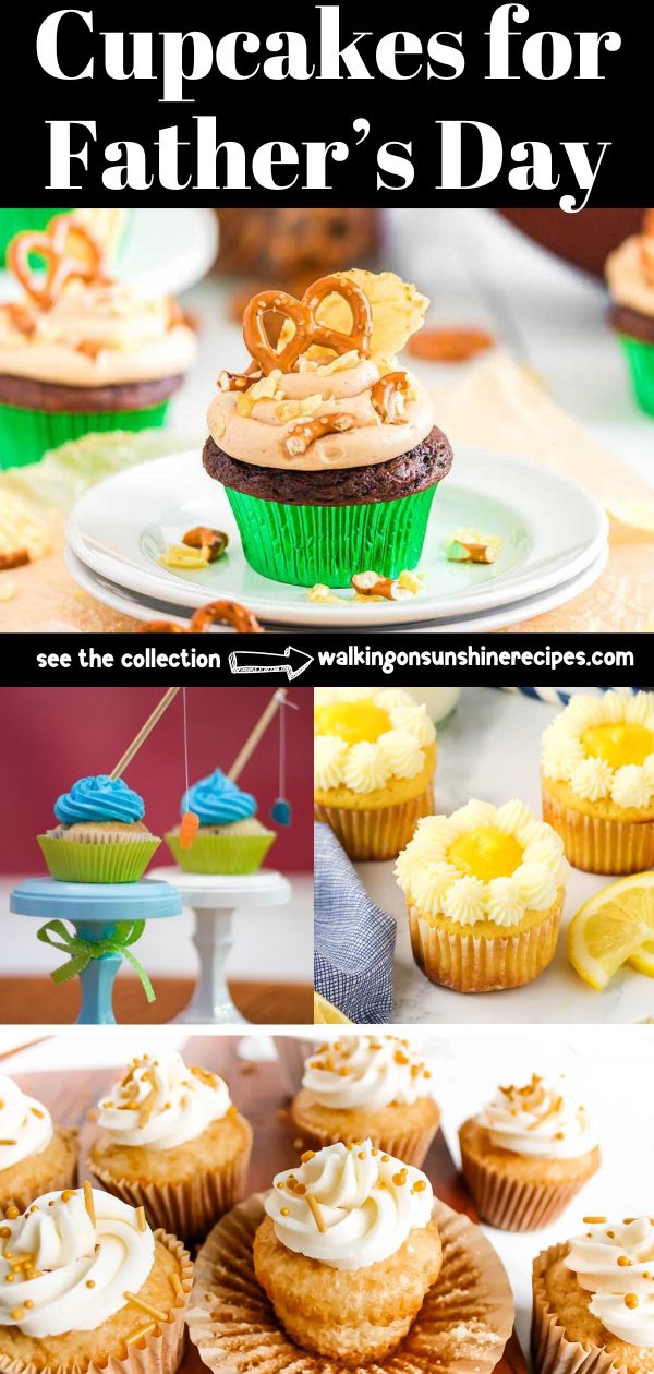 Pinterest photo of collection of cupcake recipes to serve to Dad.