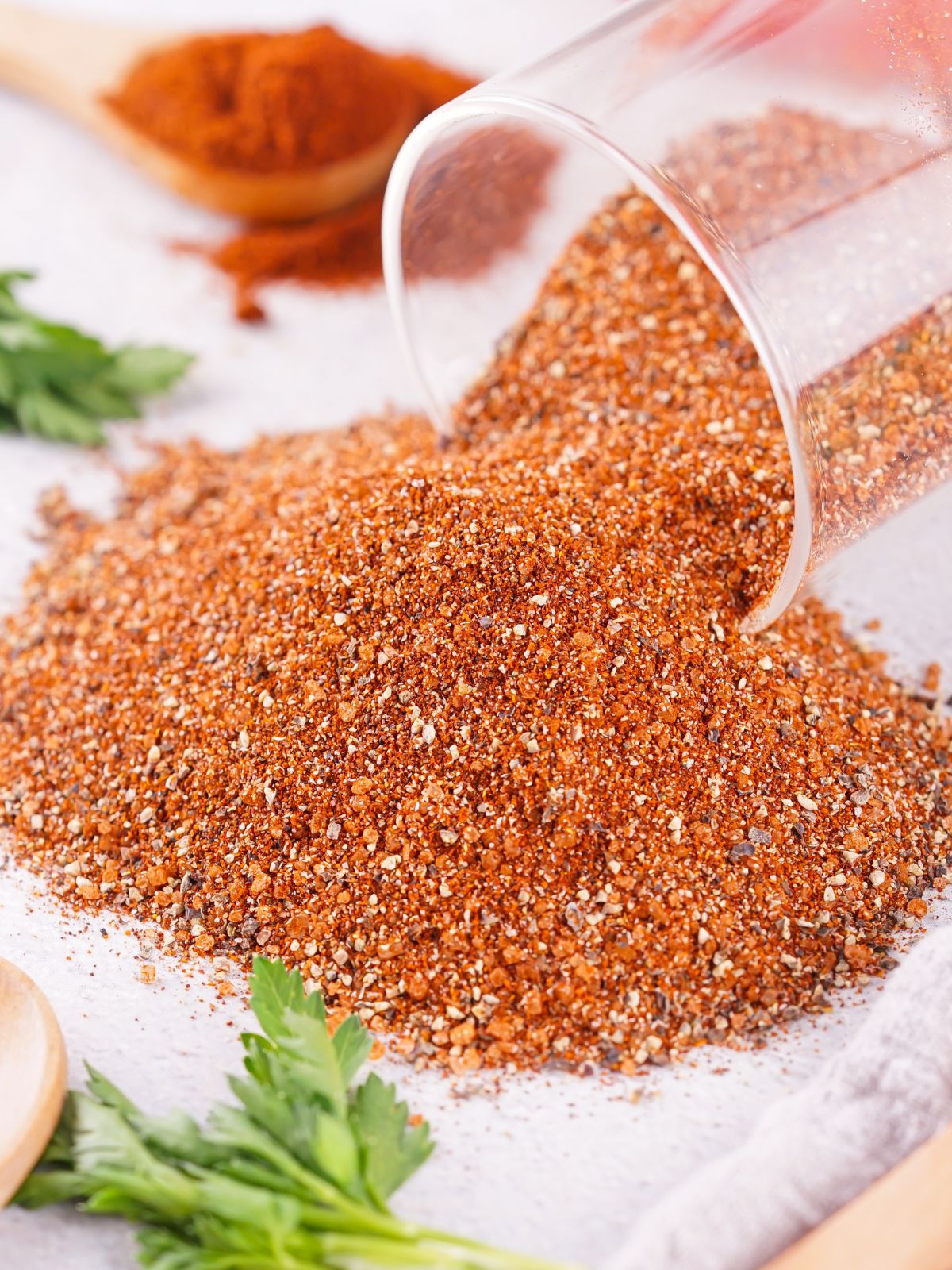 seasoning that has been spilled out of the jar