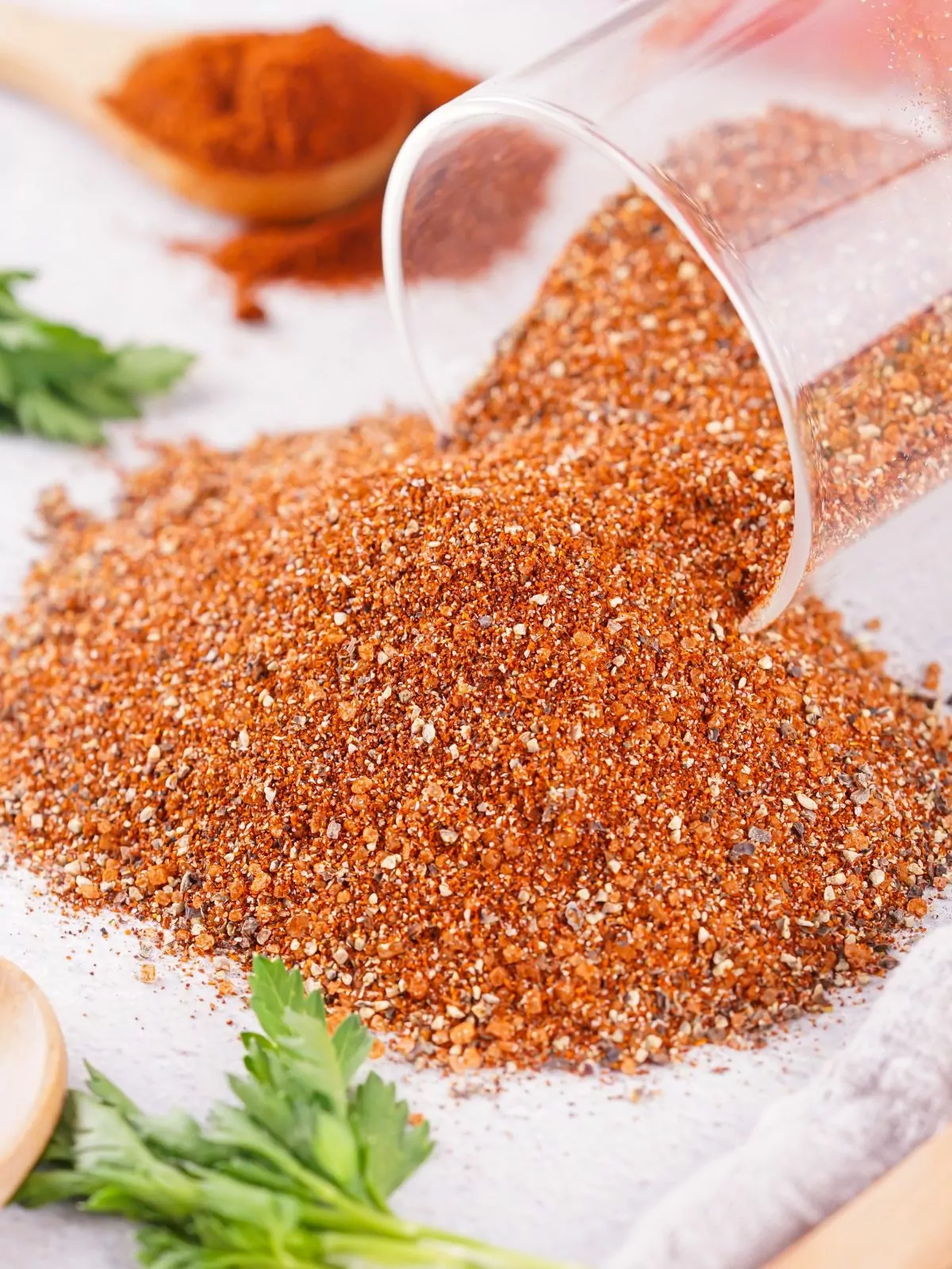 seasoning that has been spilled out of the jar