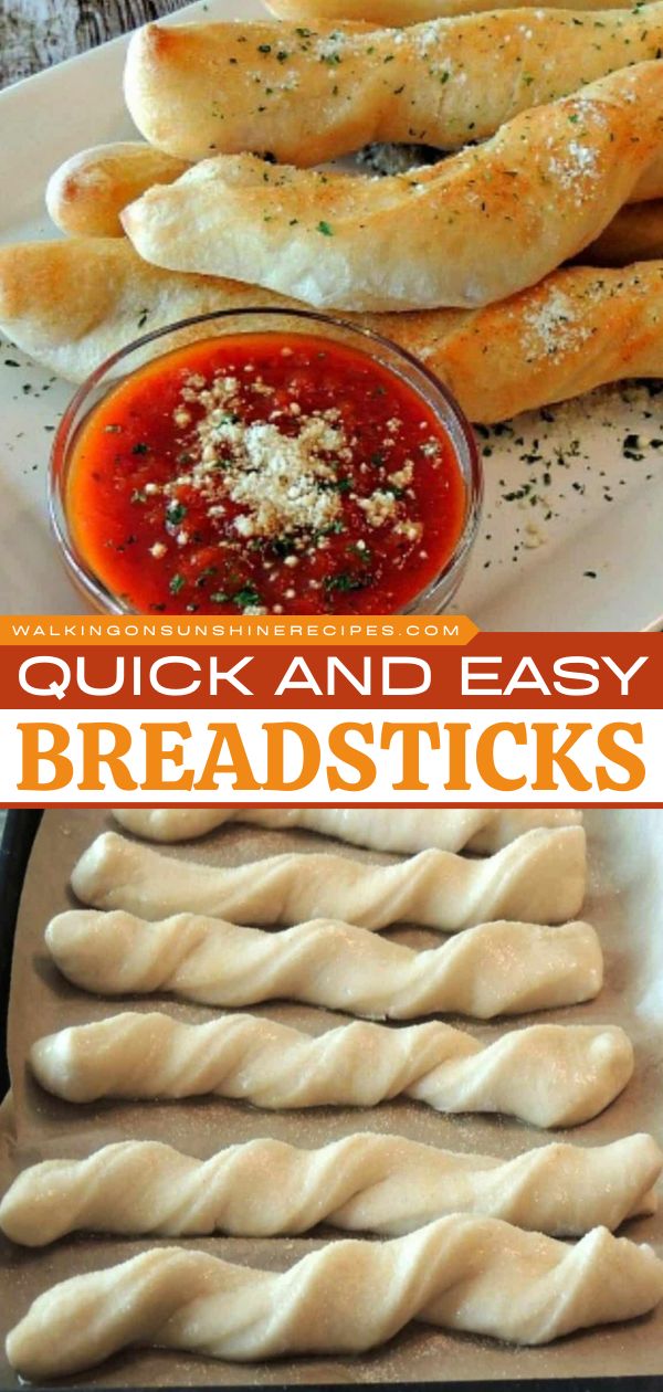 fast breadsticks made with pizza dough.