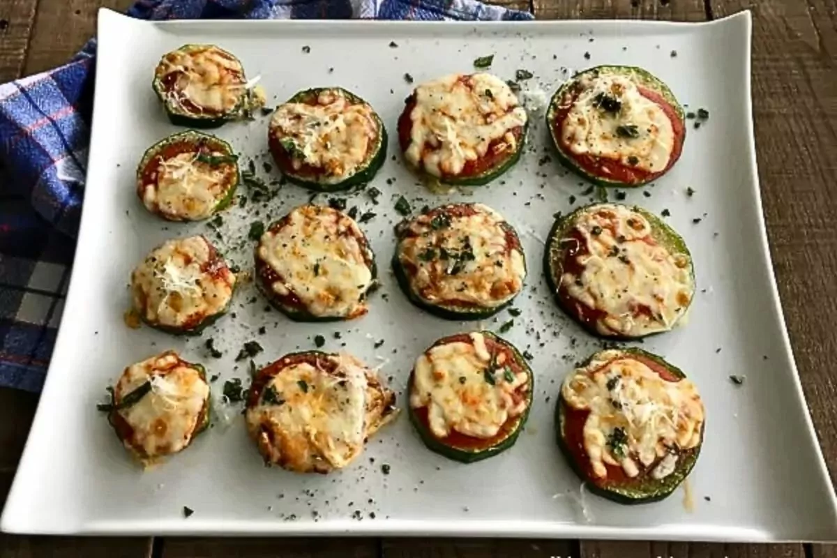 pizza made with zucchini rounds MSN.