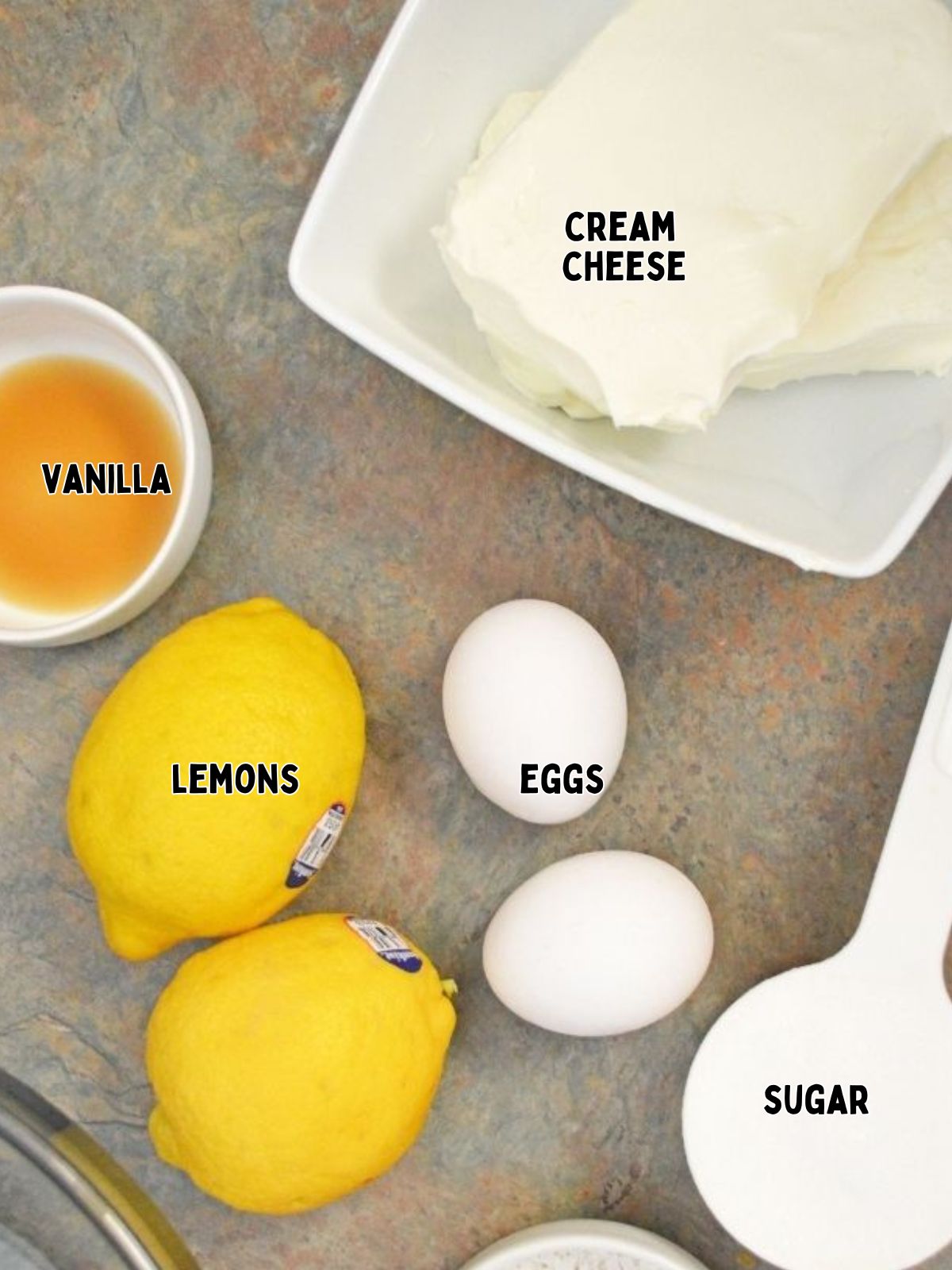 Ingredients for the cheesecake filling
