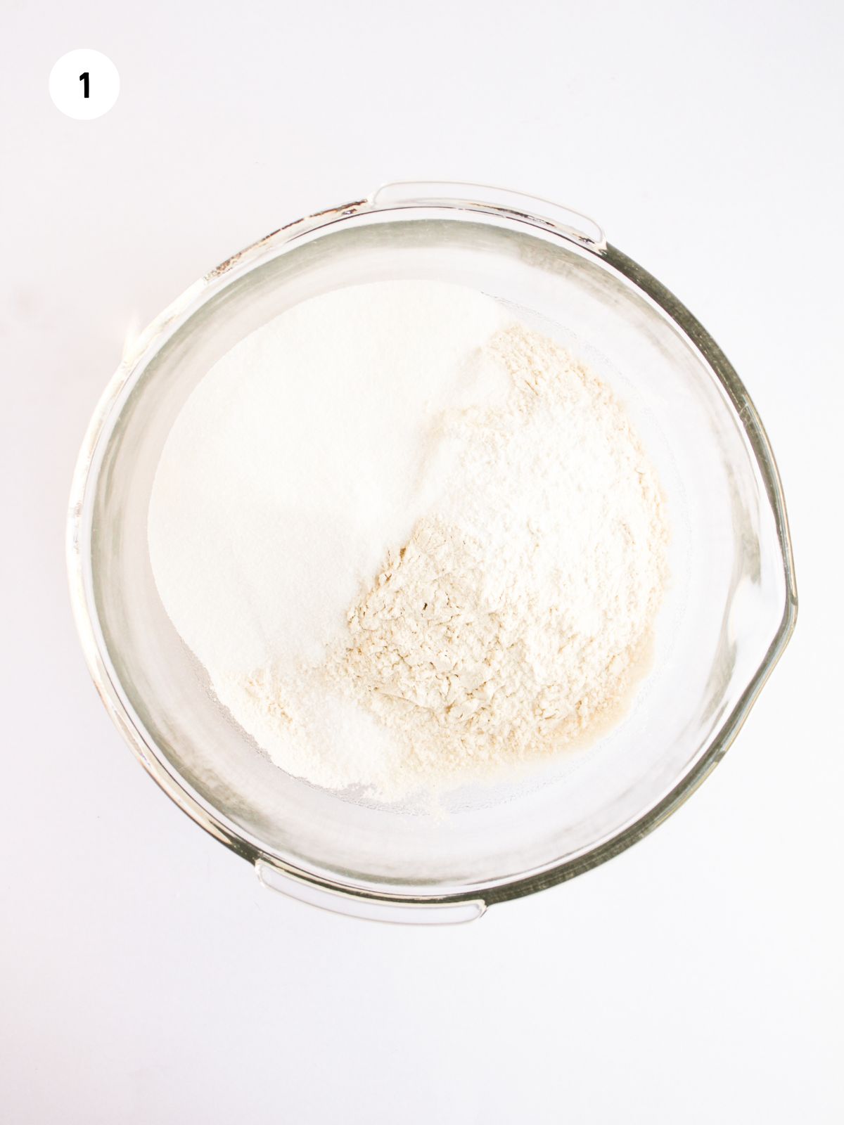 dry ingredients in a clear mixing bowl
