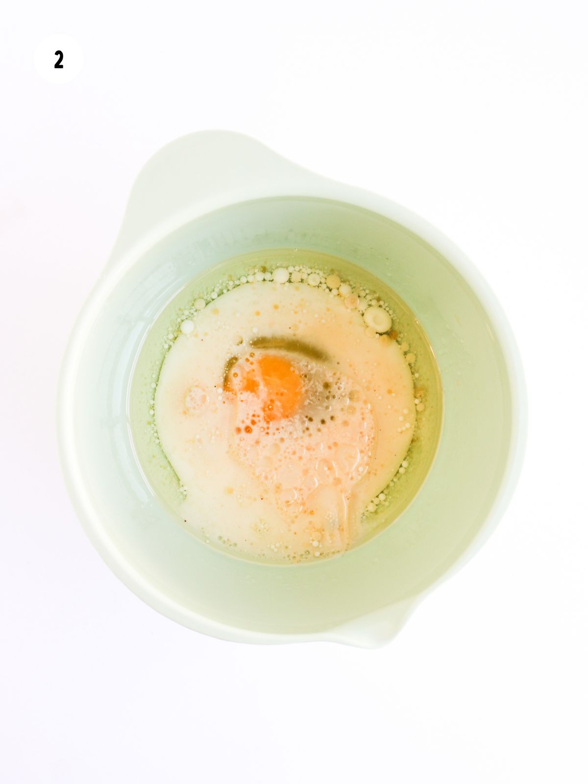 wet ingredients in mixing bowl