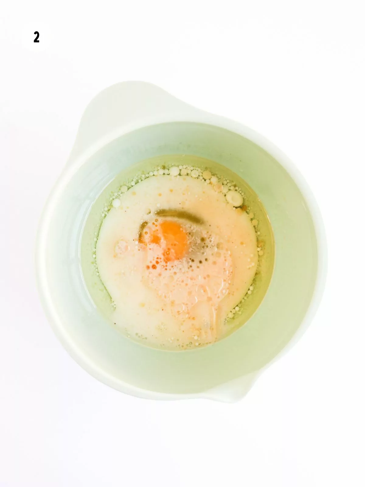 wet ingredients in mixing bowl