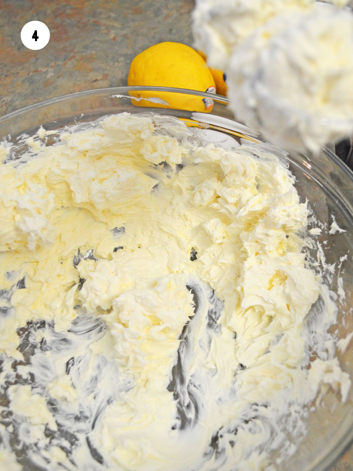 cream cheese beaten with hand mixer