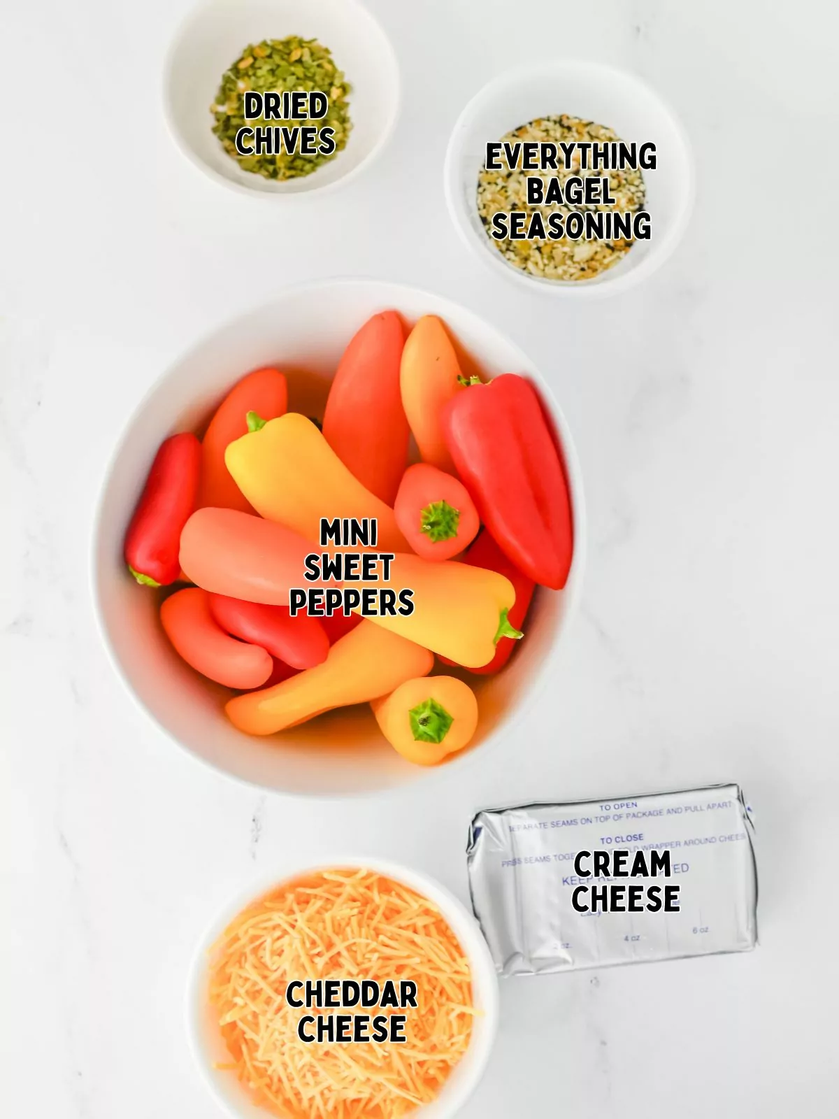 Ingredients for Mini Pepper Appetizers