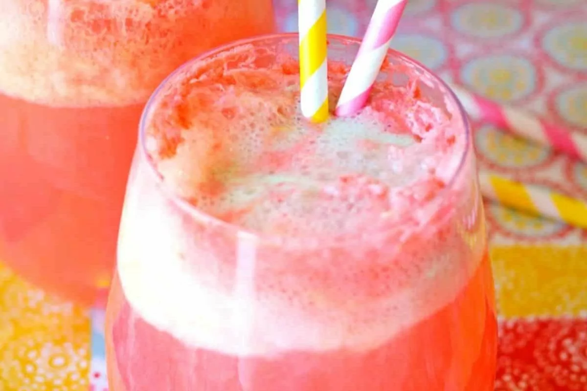 glass of Rainbow Sherbet Punch