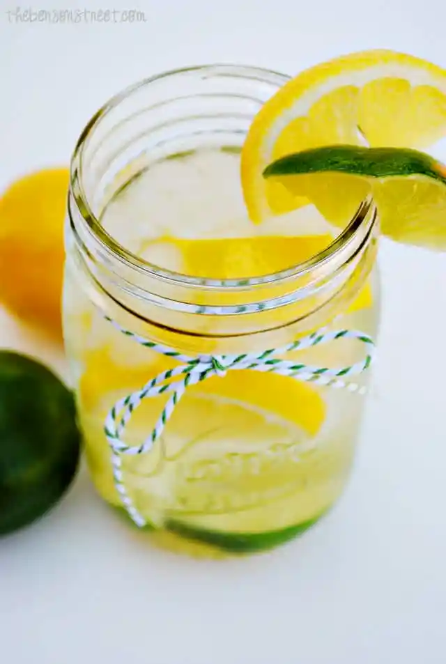 glass of water lemon and lime