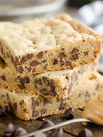 stacked chocolate chip peanut butter bar cookies MSN.