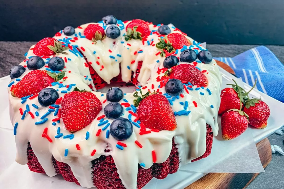 Red Velvet 4th of July Cake