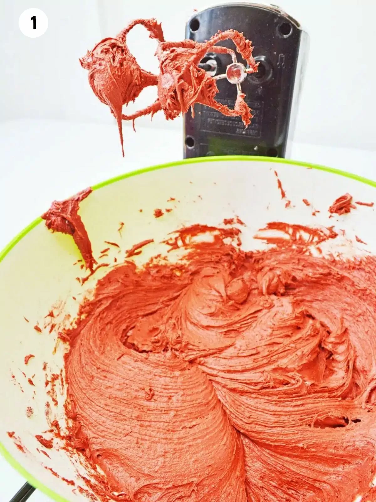 Cake mix cookie batter beaten with a hand mixer.