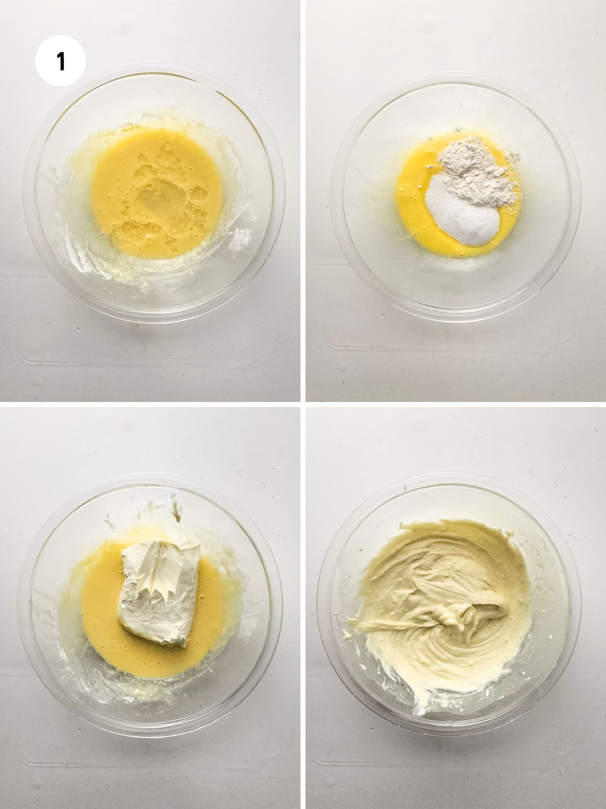 Steps to make the cream cheese filling.