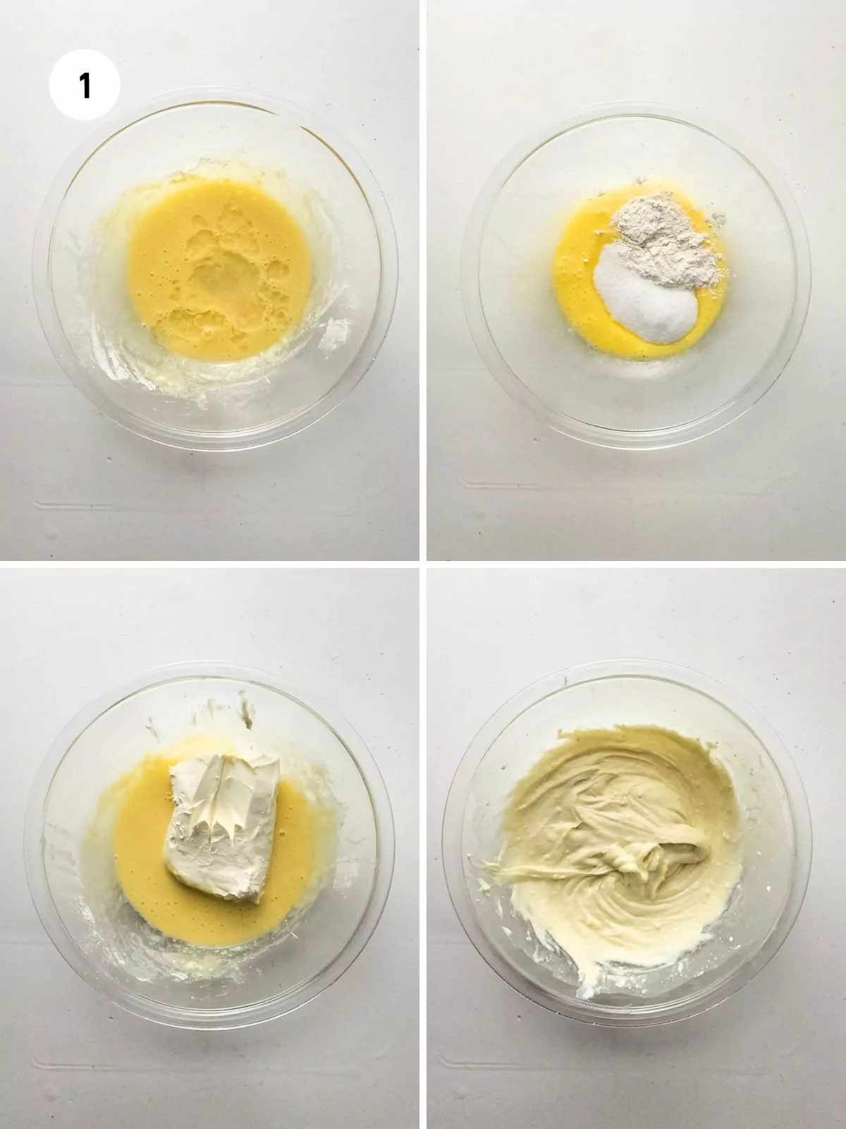 Steps to make the cream cheese filling.