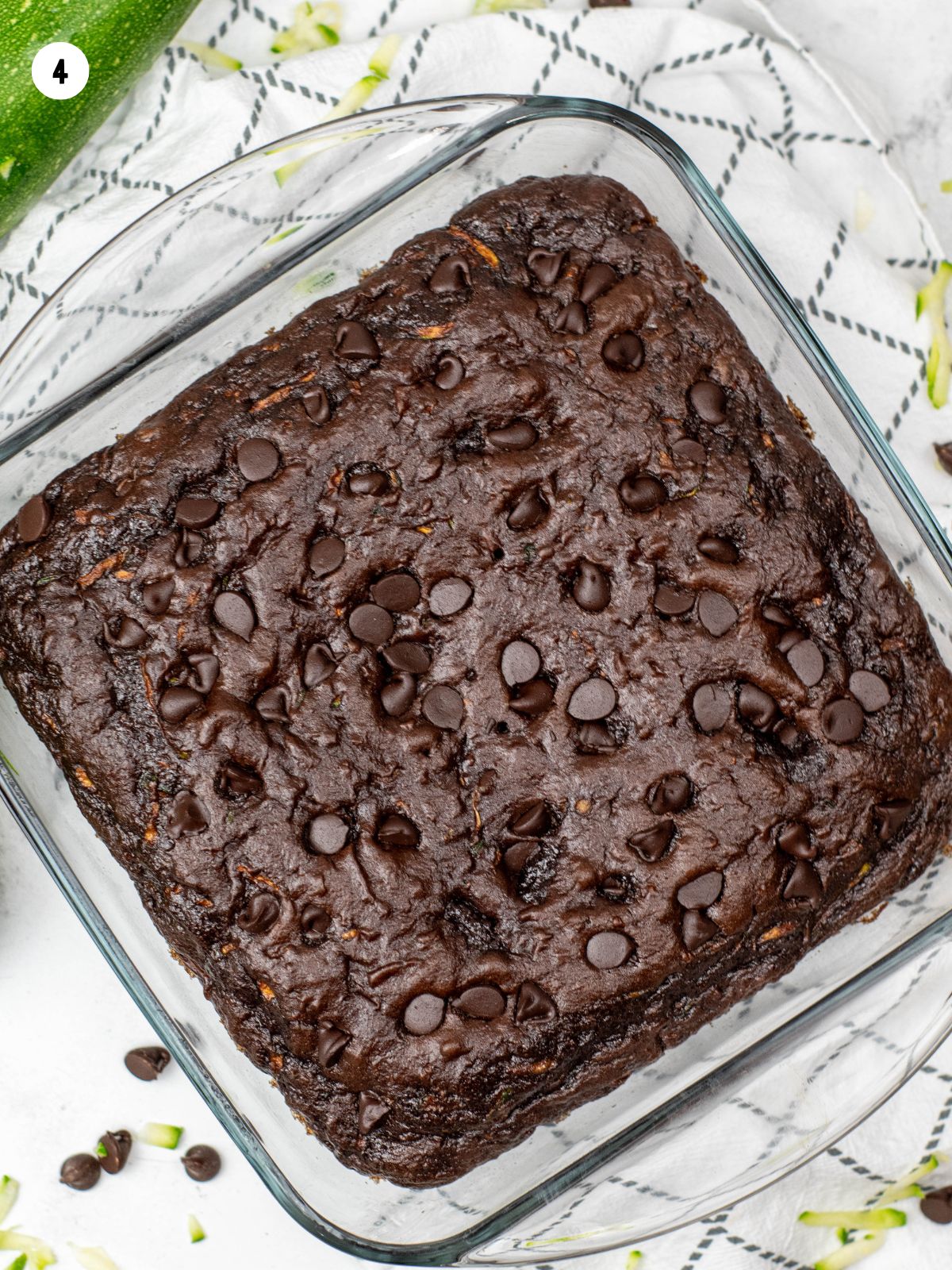 Bake chocolate zucchini cake.