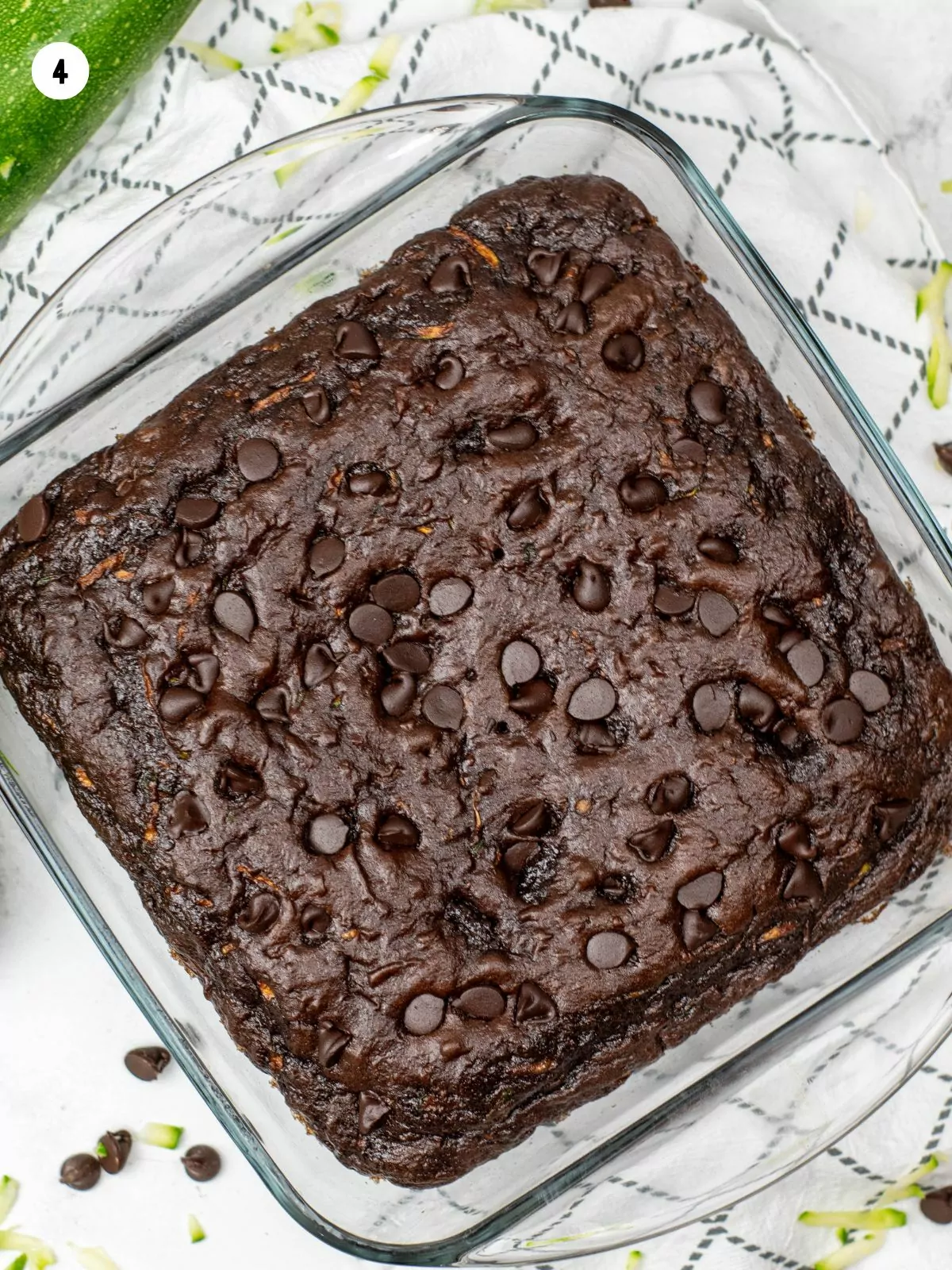 Bake chocolate zucchini cake.