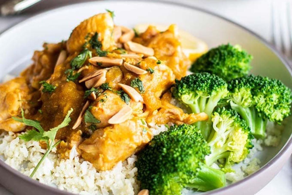 a plate of Crockpot Moroccan Pumpkin Chicken